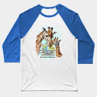 Mother Child Giraffe Love Baseball T-Shirt